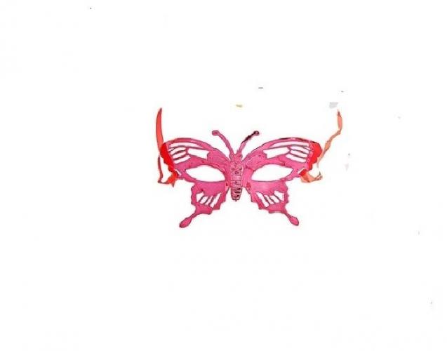 Маска розовая в форме бабочки - купить 