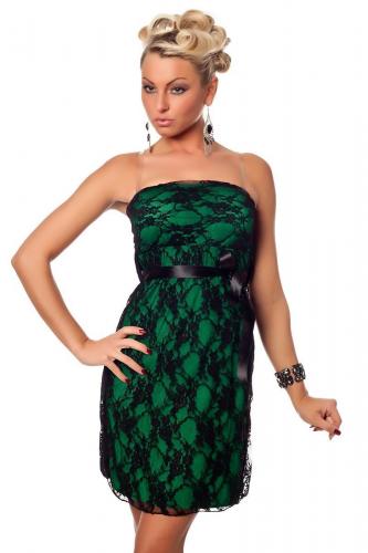 Зеленое платье с кружевом - купить 