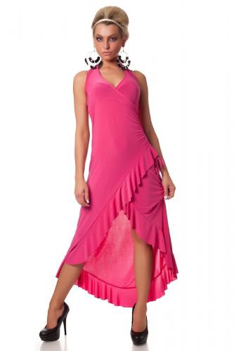 Длинное розовое платье сальса - купить 