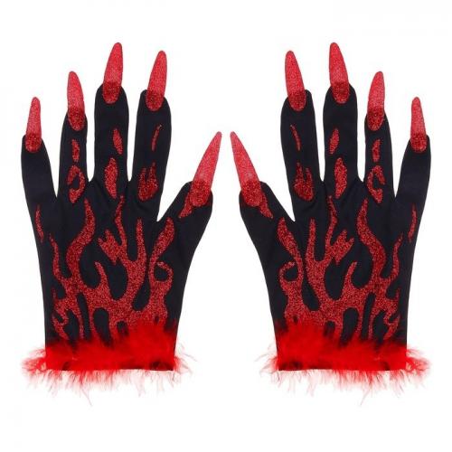 Дьявольские перчатки с красными когтями - купить 