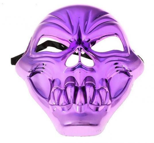 Фиолетовая маска черепа с зубами - купить 