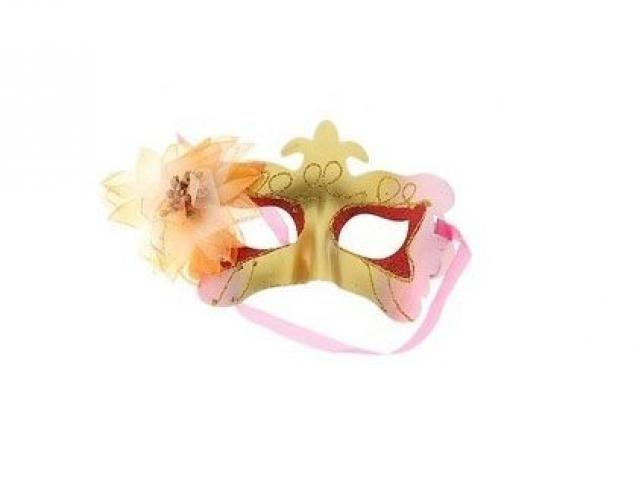 Карнавальная маска с оранжевым цветком - купить 