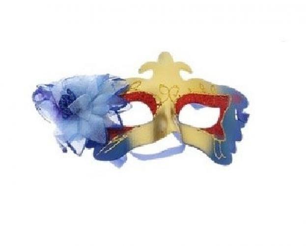 Карнавальная маска с синим цветком - купить 
