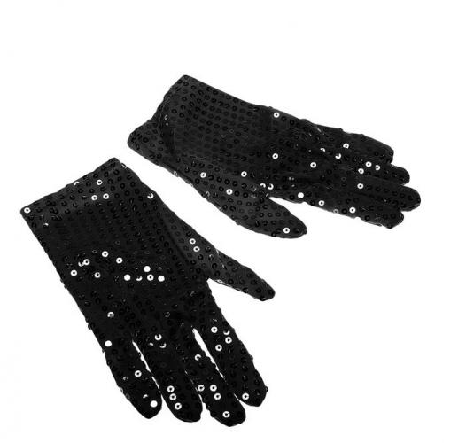 Черные блестящие перчатки - купить 
