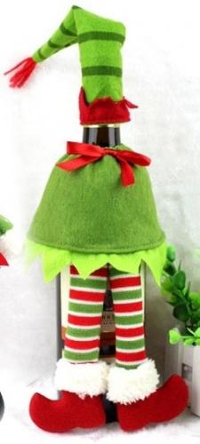 Зеленый новогодний наряд для бутылки - купить 