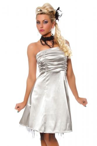 Серебряное платье без бретелек - купить 