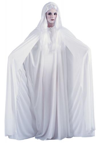 Белый плащ с капюшоном 173 см - купить 