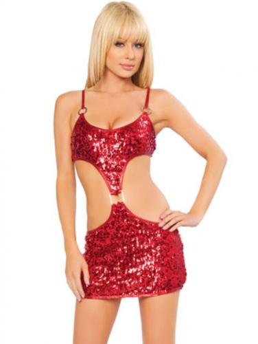 Клубное платье красное с паетками - купить 