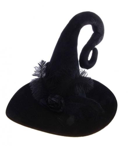 Шляпа ведьмы с цветком черная - купить 