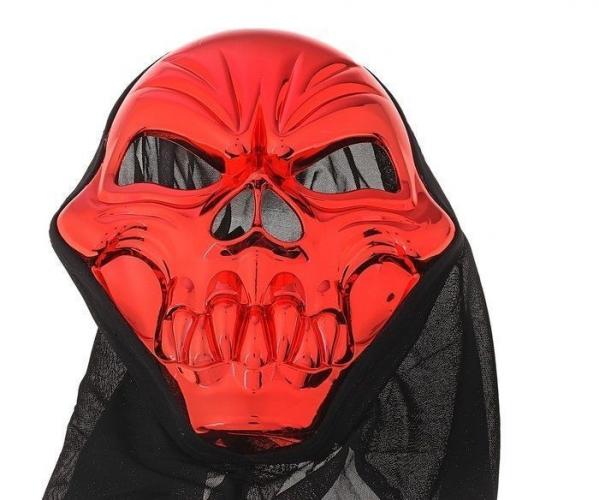 Красная маска черепа в накидке - купить 