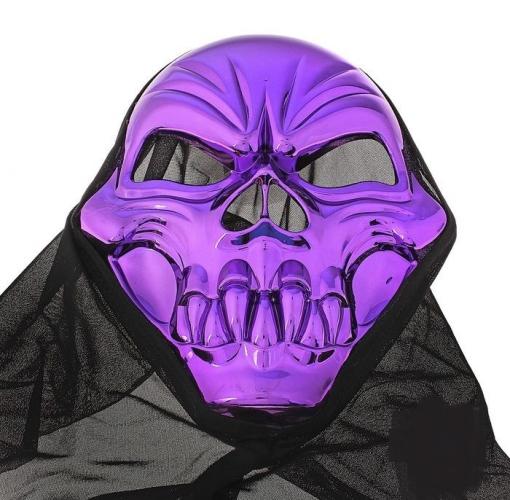 Фиолетовая маска черепа в накидке - купить 