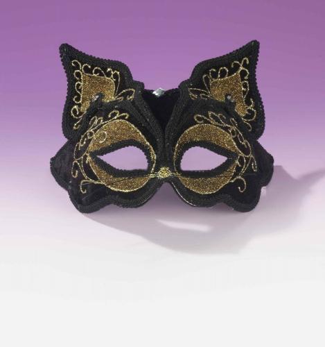 Черно-золотая маска кошечки - купить 