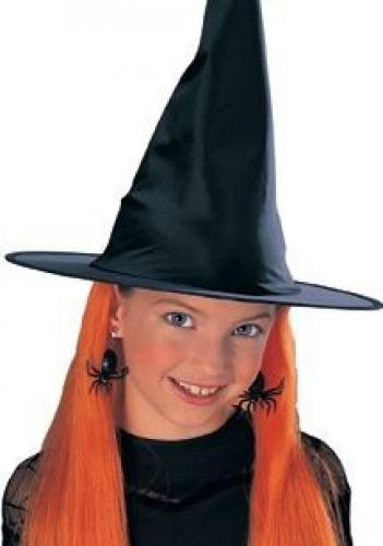 Детская шляпа ведьмы с оранжевыми волосами