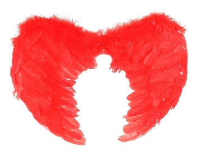 Крылья ангела красные с перьями - купить 