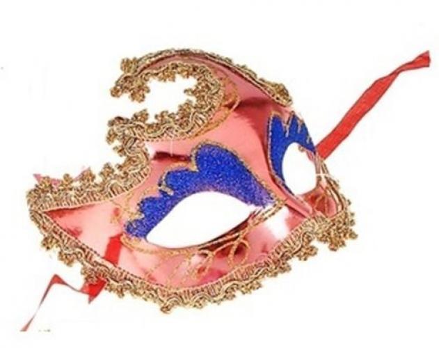 Красная маска с золотистой окантовкой - купить 
