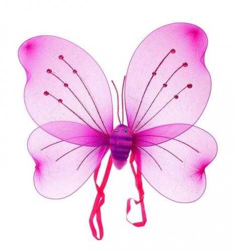 Розовые крылья бабочки со стразами - купить 