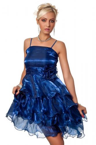 Коктейльное синее перламутровое платье - купить 
