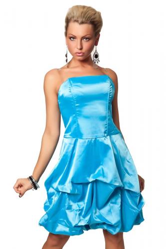 Нежно-голубое атласное платье - купить 