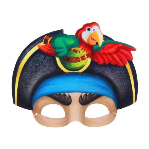 Маска веселого пирата с попугаем - купить 