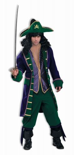 Бархатный костюм пирата сине-зеленый - купить 