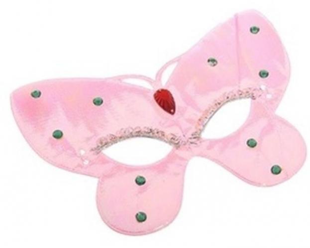 Пластиковая маска бабочки розовая - купить 