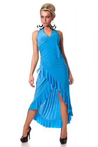 Длинное голубое платье сальса - купить 