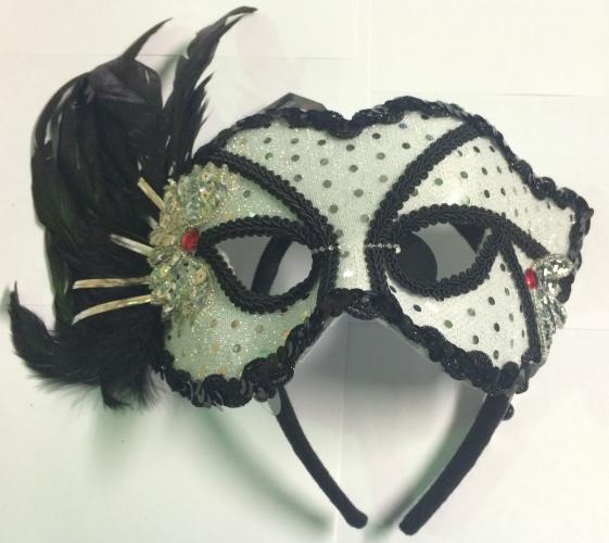 Серебряная карнавальная маска - купить 