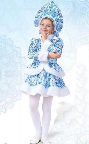 Детский костюм Снегурочки Гжель - купить 
