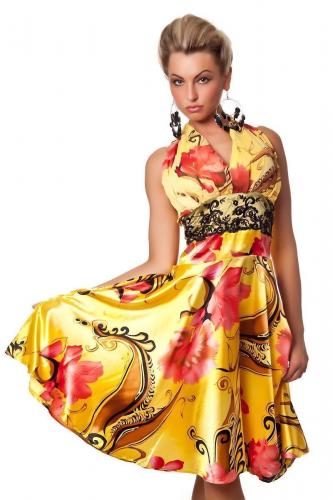 Желтое цветочное платье - купить 