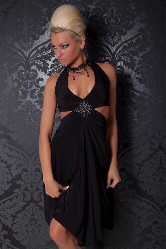 Черное платье с ромбиком - купить 