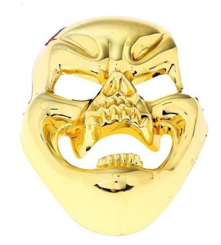 Золотистая маска смеющегося черепа - купить 