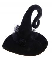 Шляпа ведьмы с цветком черная