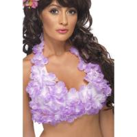 Гавайский цветочный топ фиолетовый