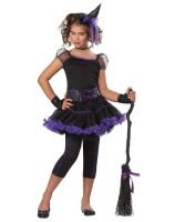 Детский черно-фиолетовый костюм ведьмочки