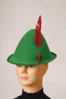 Зеленая альпийская шляпа с пером