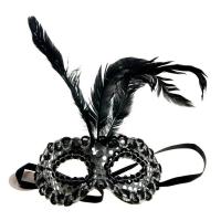 Серебристо-черная карнавальная маска