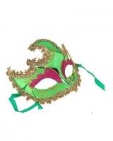 Зеленая маска с золотистой окантовкой