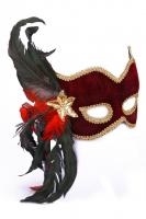 Бордовая карнавальная маска