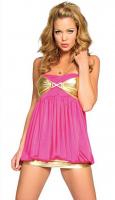 Клубное платье розовое с золотом