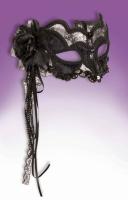 Черно-серебряная венецианская маска