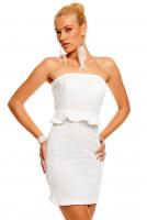 Белое мини-платье с блестками