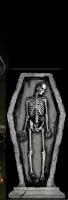Готическое надгробие Скелет в гробу