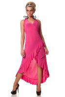 Длинное розовое платье сальса