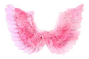 Крылья ангела розовые с мишурой
