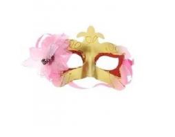 Карнавальная маска с розовым цветком