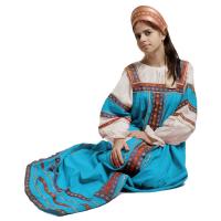 Русский костюм Забава бирюзовый