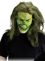 Зеленая маска зомби-скелета с волосами